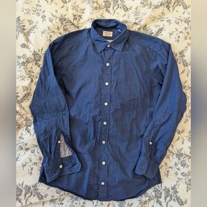 Hamilton shirt Co. Sized medium button-down shirt Navy white speck